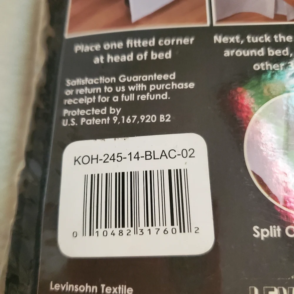 NWT Good News Wrap- Around Tailored Bedskirt - Full Size, Black